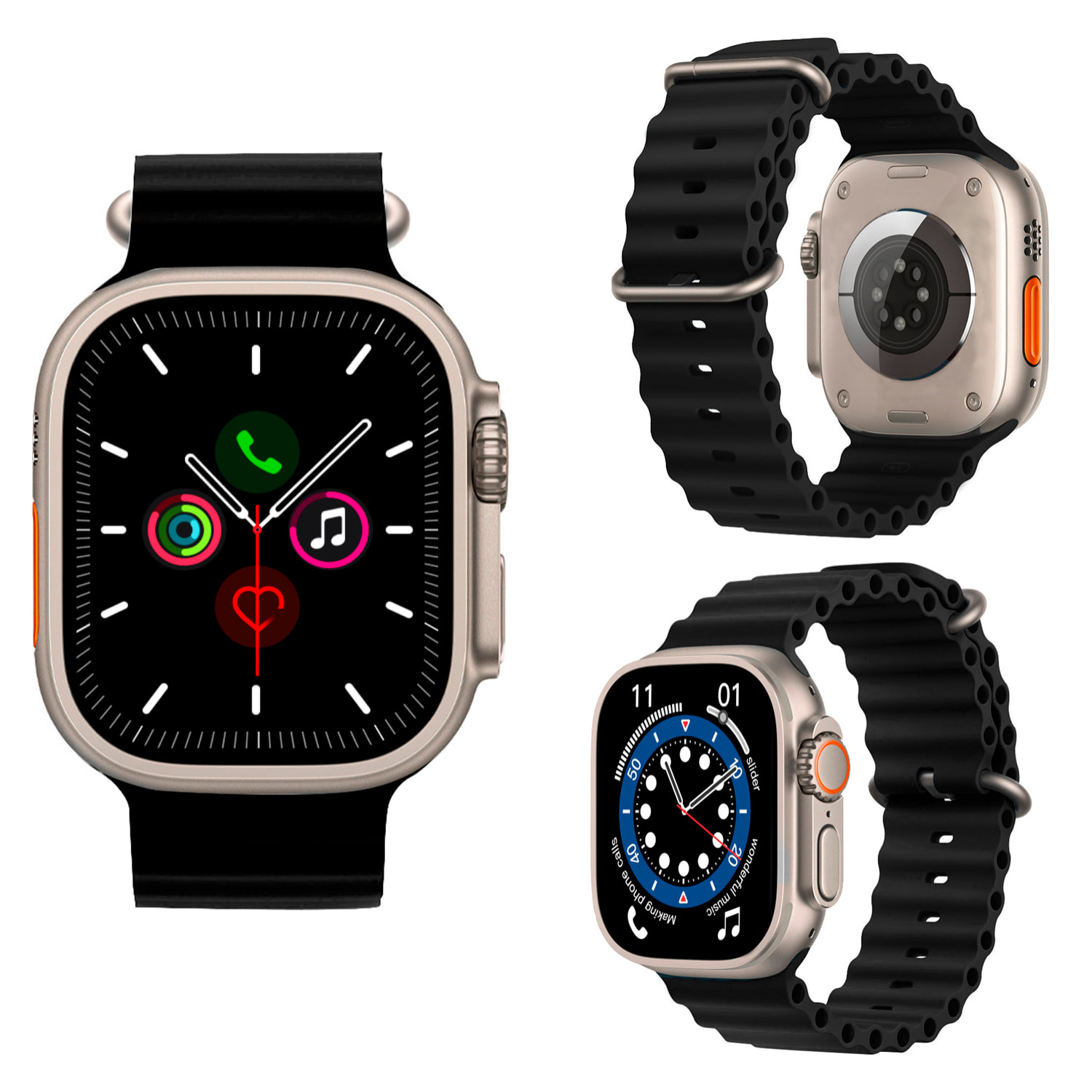 Smartwatch S9 Max, pantalla de 2.2", modos de deporte, monitor de salud, corona multifunción y botón de acceso rápido configurable.