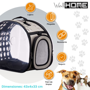 Well home transportín grande plegable para mascotas 43x4x33cm color gris