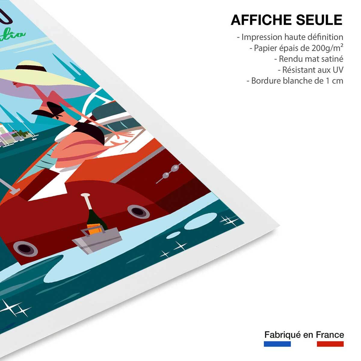 Poster retro lac de côme Affiche seule