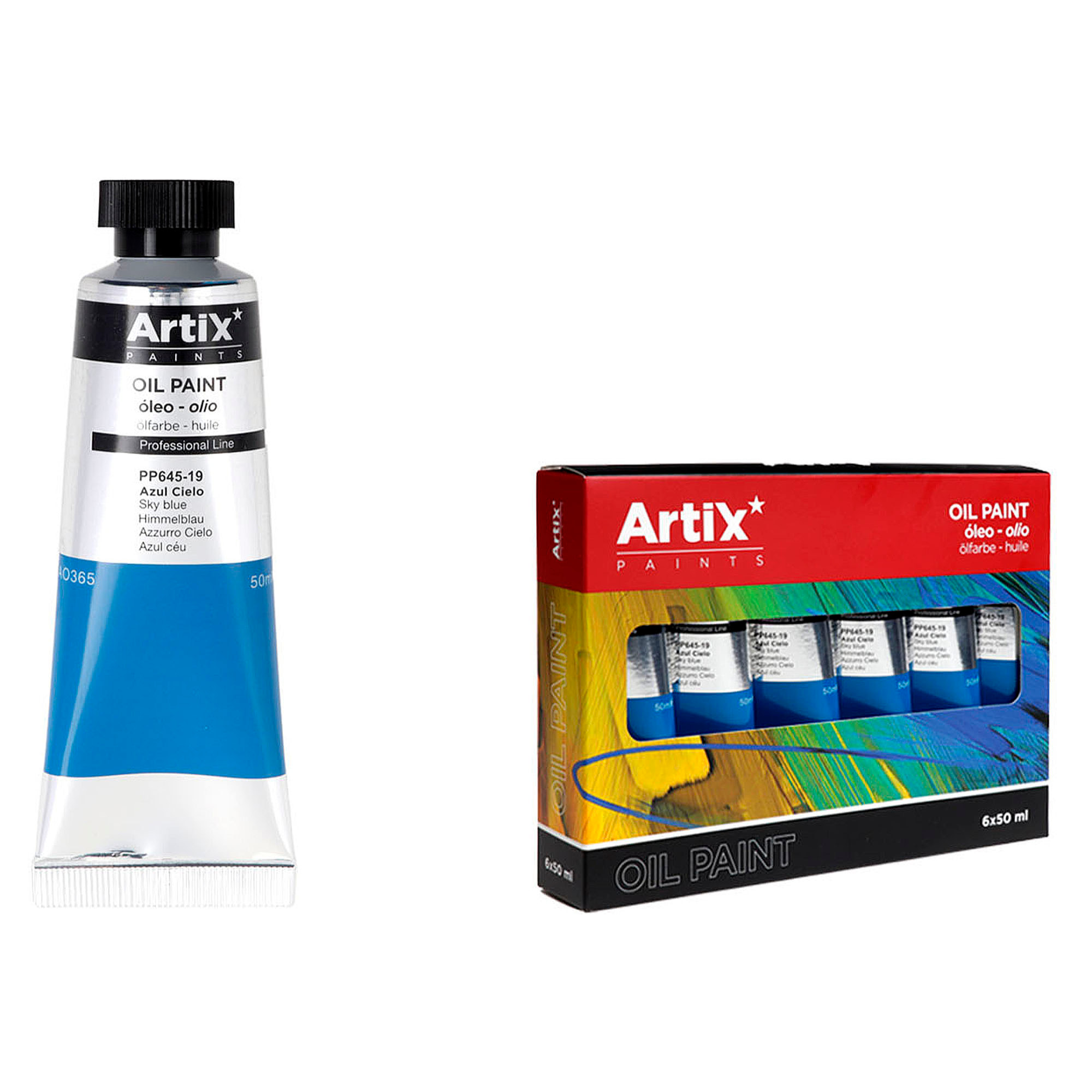 Pack 6 Uds. PITTURA AD OLIO ESPERTO 50 ml AZZURRO CIELO