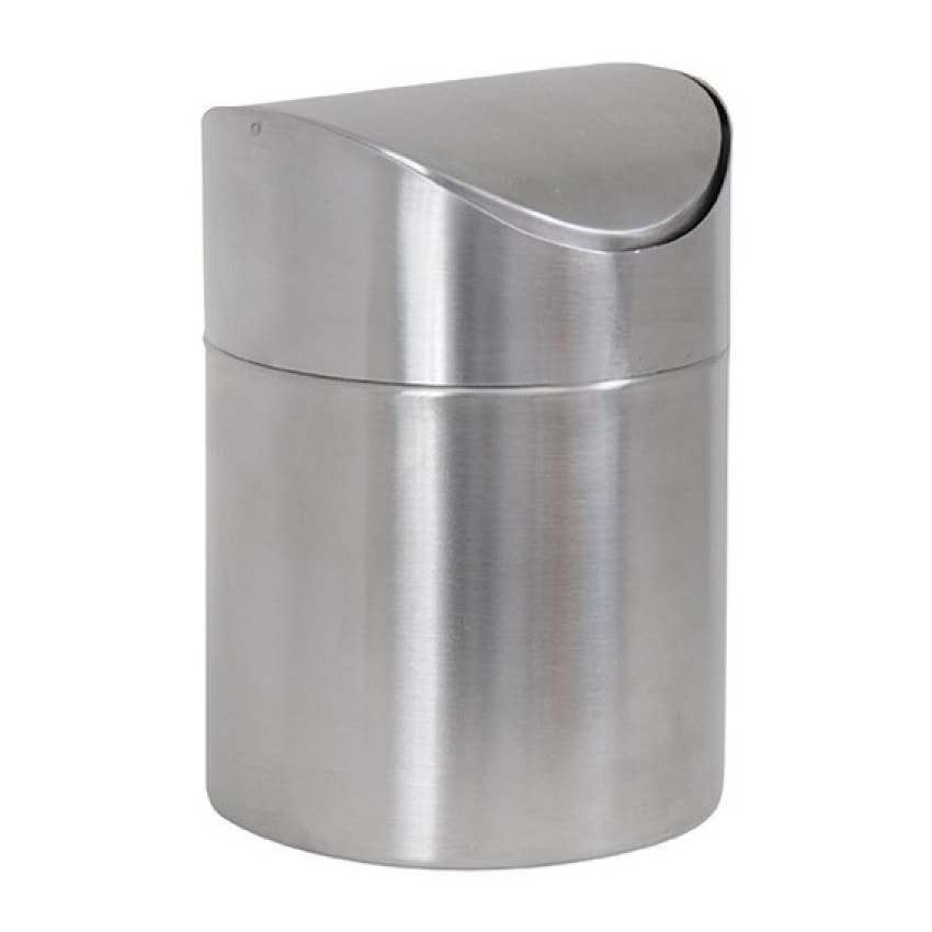 Poubelle à  bascule de table ou cosmétique 1,5L Inox MSV