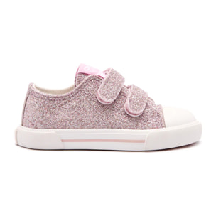 Sneakers basse rosa glitterate per neonati