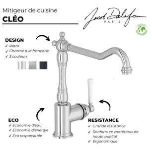 Mitigeur cuisine Cleo, Bec haut inox brosse