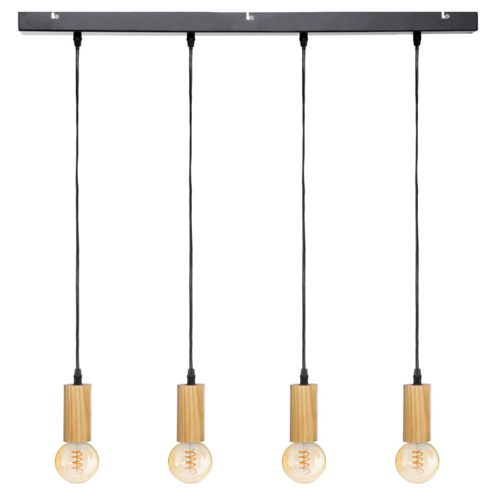 Suspension "Ays" - métal & bois L80 cm