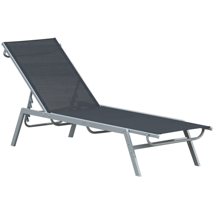 Bain de soleil transat design contemporain dossier inclinable multi-positions