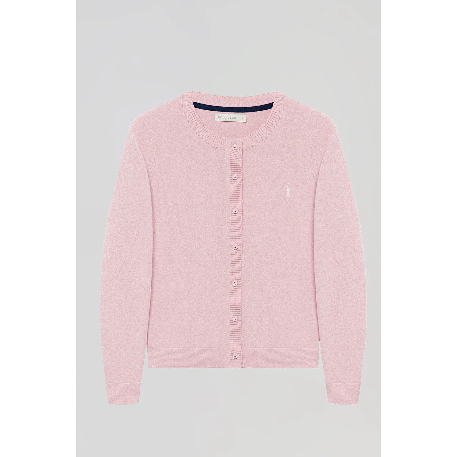 Cardigan rosa vigorè in filo con bottoni e con logo ricamato Rigby Go