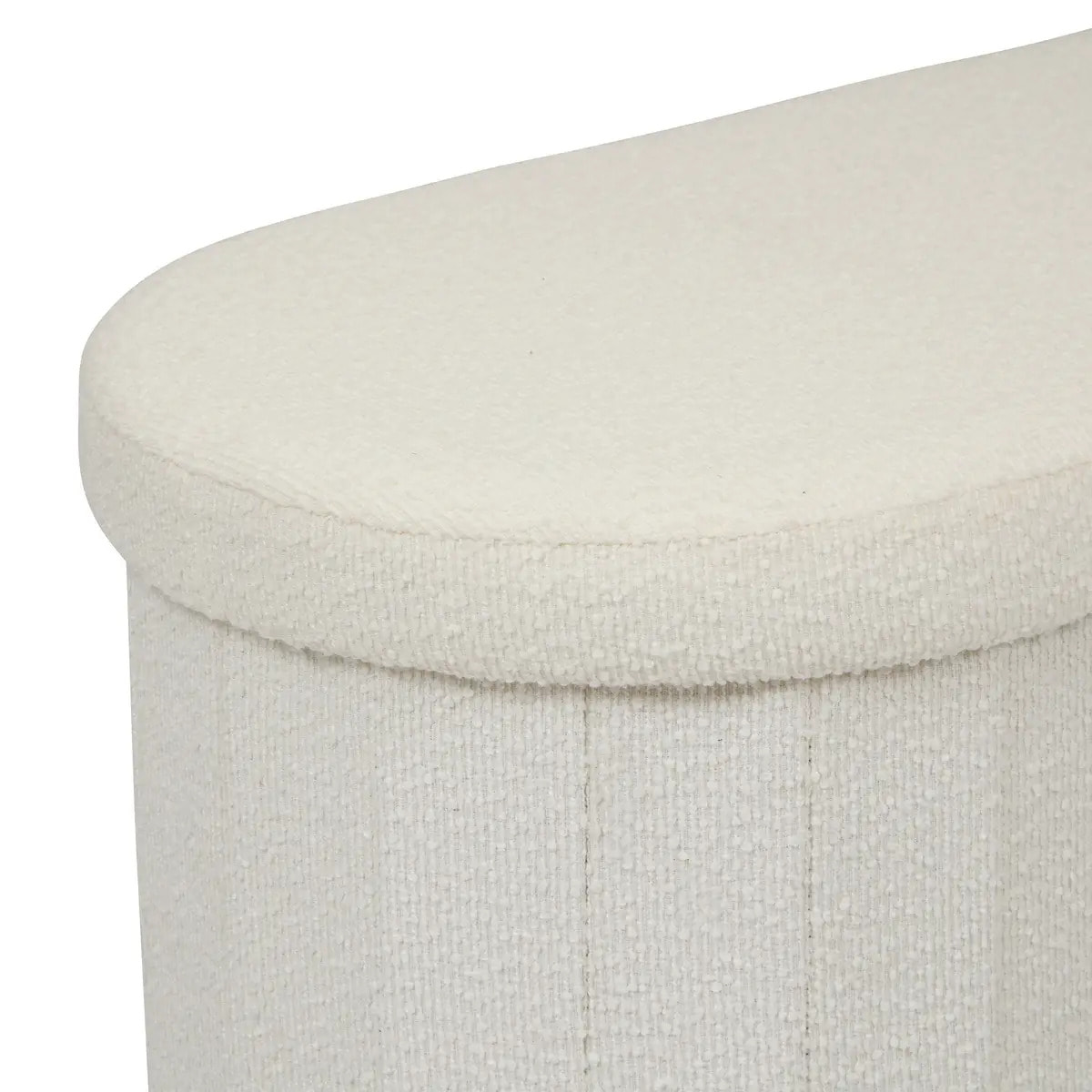 Pouf Fink ovale pliable 38x76cm blanc