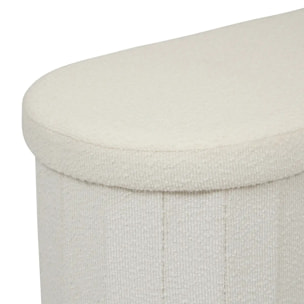 Pouf Fink ovale pliable 38x76cm blanc