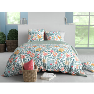 Parure Housse De Couette 3pcs 100% Satin de Coton 120 Fils THELMA