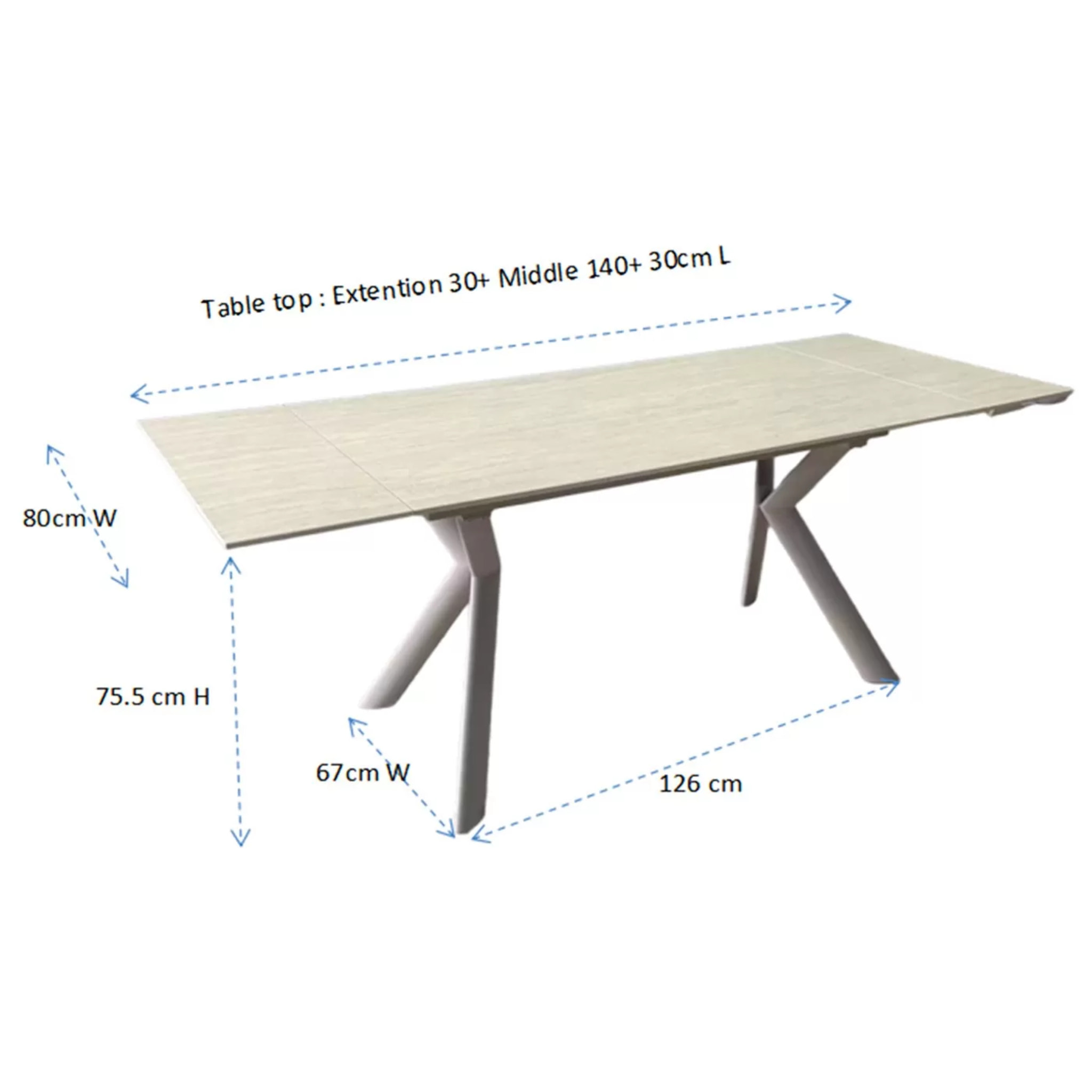 Table à rallonges Xenia 200x80cm blanche Kare Design