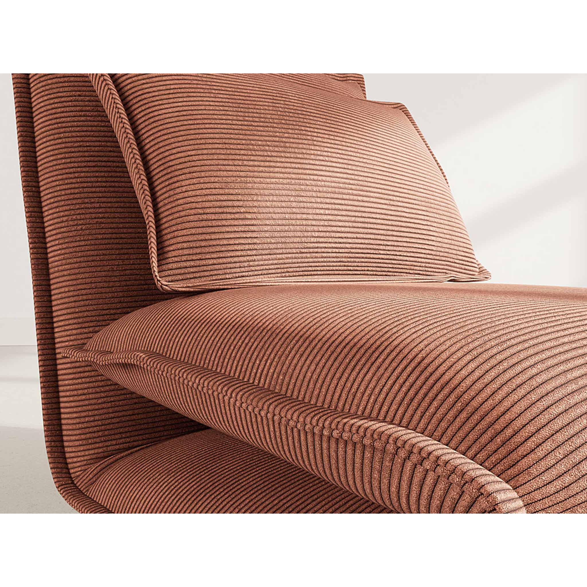 Candice - Banquette 1 place convertible clic-clac en velours côtelé - Terracotta