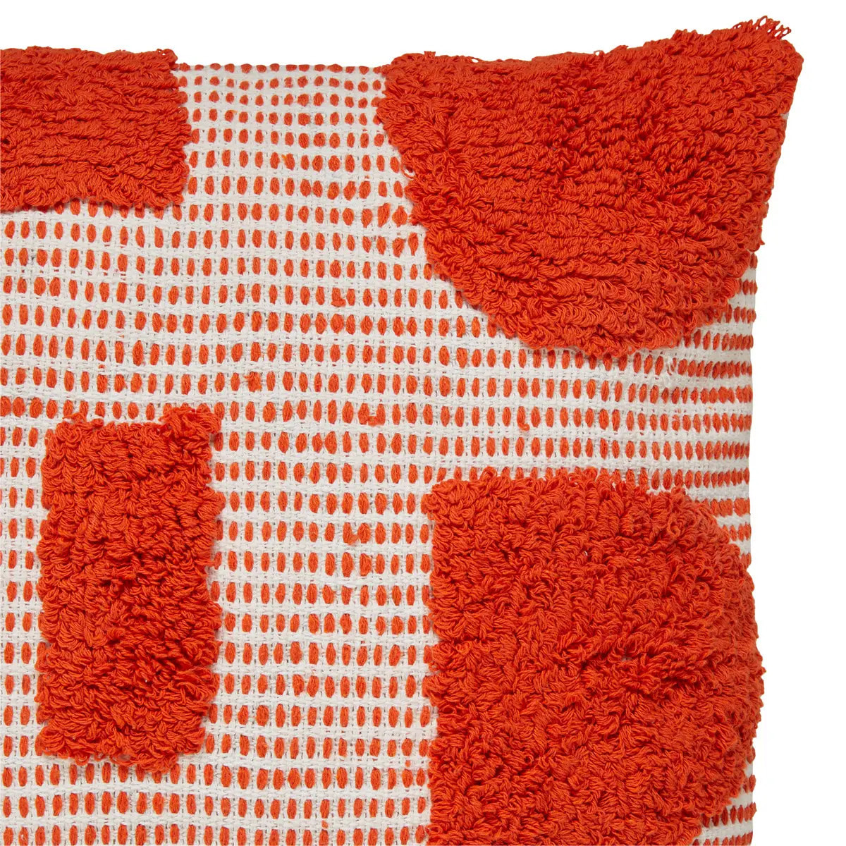Coussin "Poppy" coton tufté orange 50x50cm