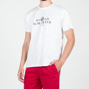T-shirt in jersey con stampa centrale