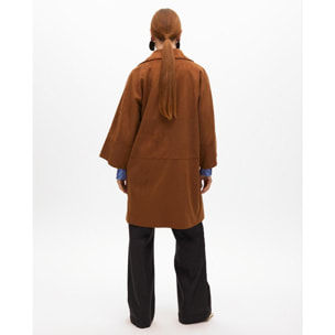 Cappotto oversize in camoscio