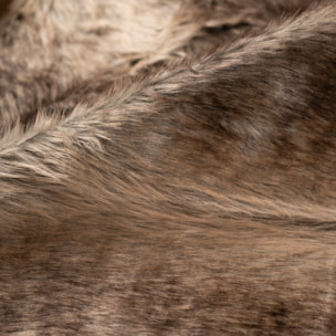 Plaid  imitation fourrure   - Effet loup brun doublé velours - Marron Brun