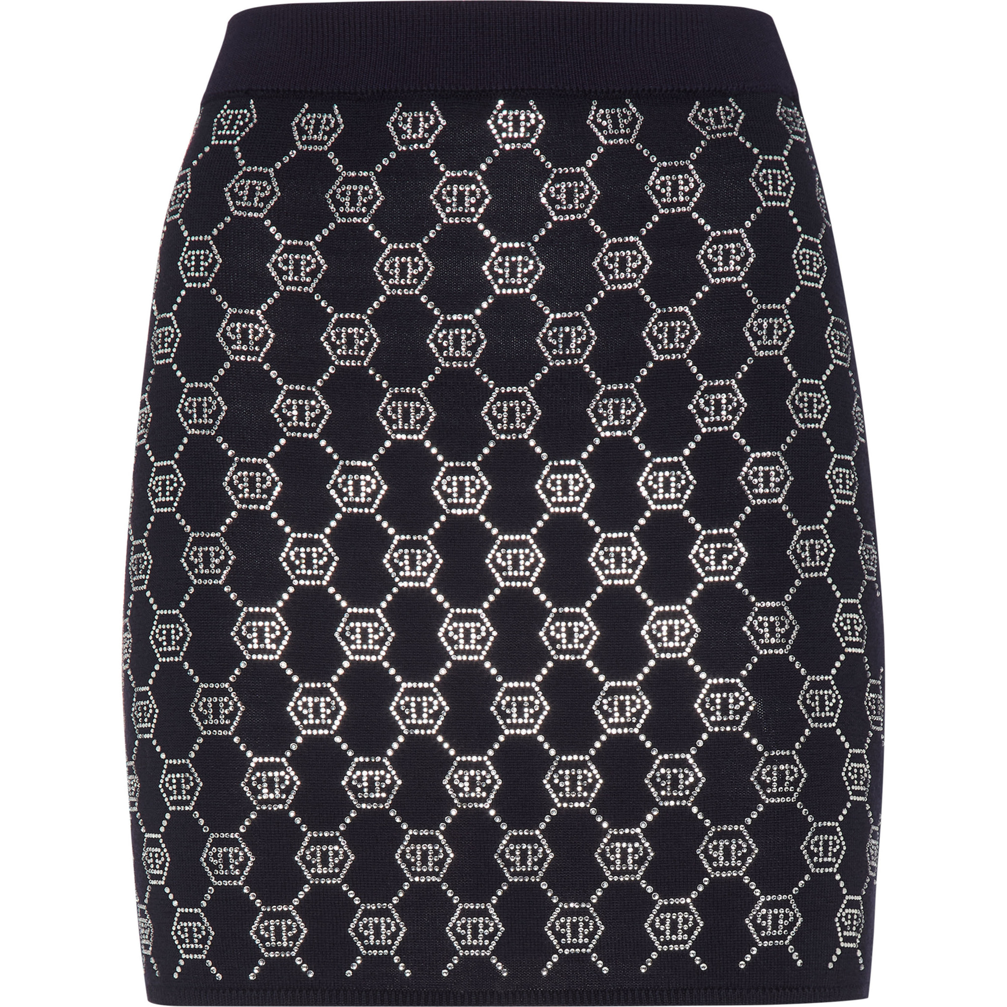 PHILIPP PLEIN Minifalda de punto MONOGRAM