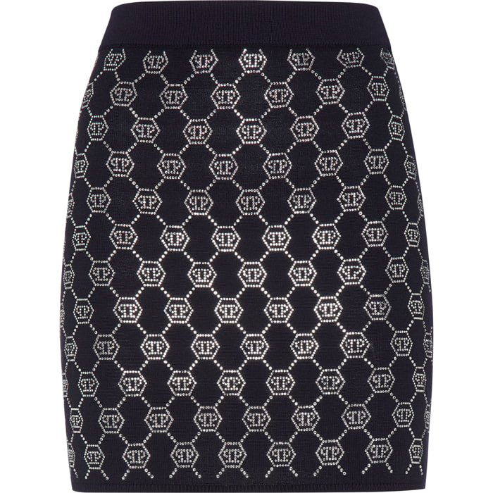 PHILIPP PLEIN Minifalda de punto MONOGRAM