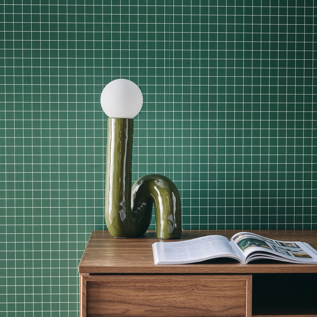 Lampe de table organique céramique vernis H 45cm ELMA
