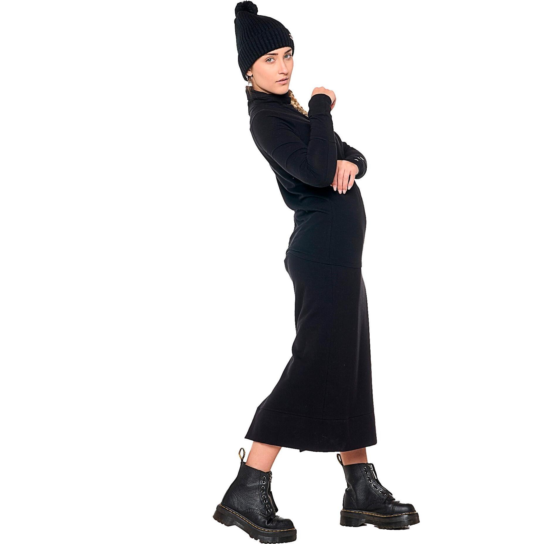 T-shirt a manica lunga da donna con dolcevita "Black Ring"