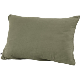 Taie d'oreiller 100 % gaze de coton kaki