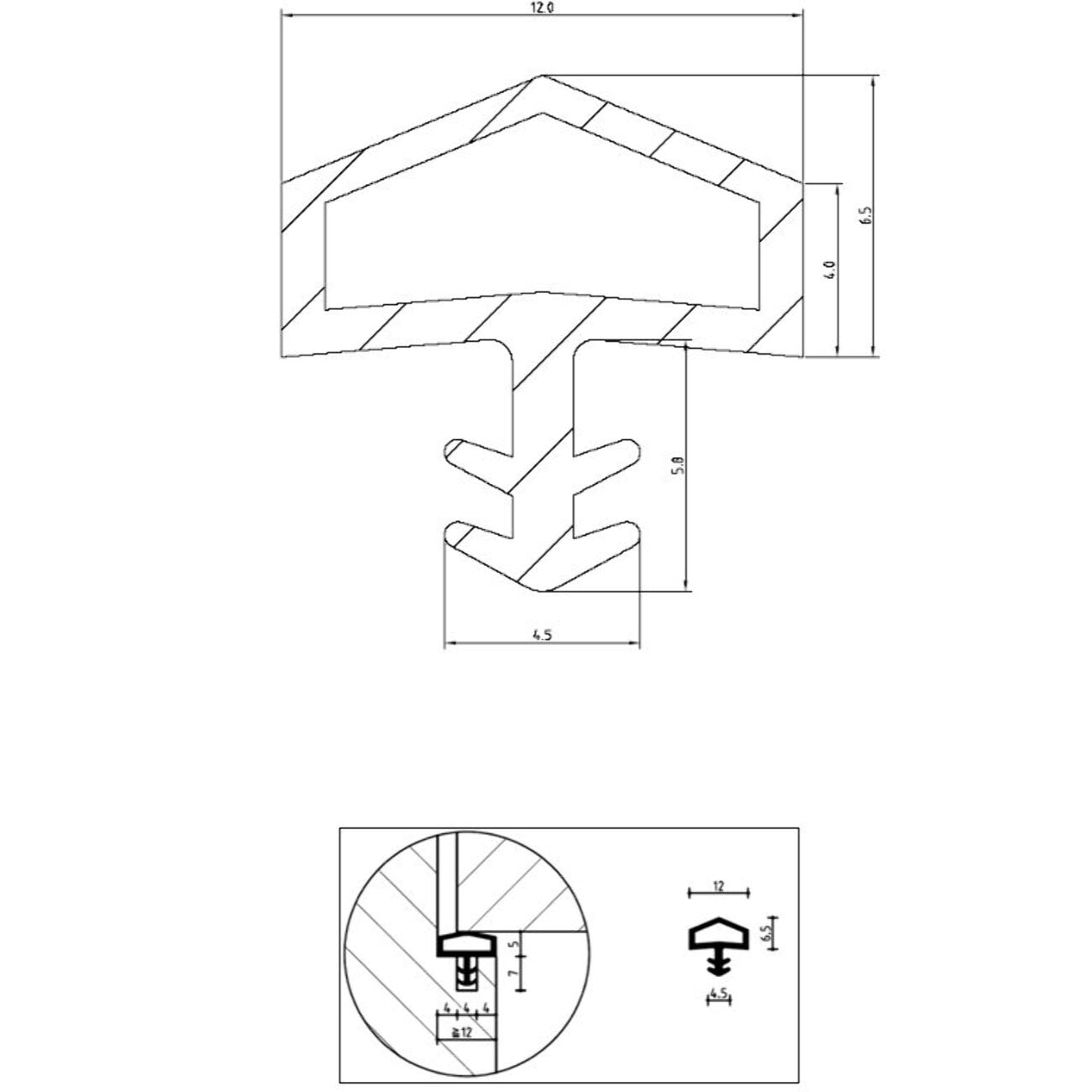 Joint de porte intérieure sur dormant en PVC - Rainure 4 mm - Rouleaux 150 m - Noir - KISO - S 0680 NOIR