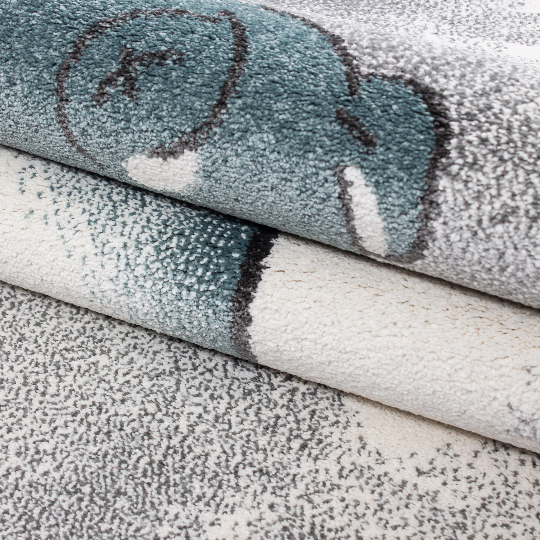 KIDS - Tapis enfant à motif ourson bleu - KID0580BLE