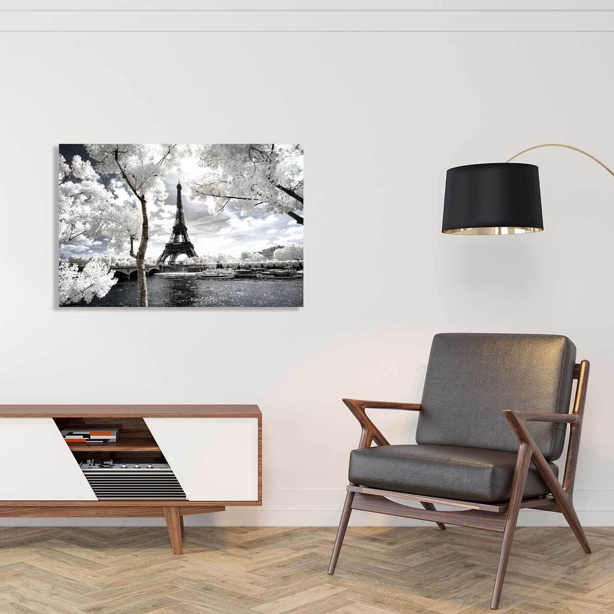 Tableau paris tour eiffel blanche  Tableau alu Dibond