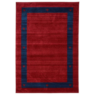 Tapis Caku, beige et rouge motif simple et élégant