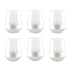 Verres a eau argent glow - lot de 6