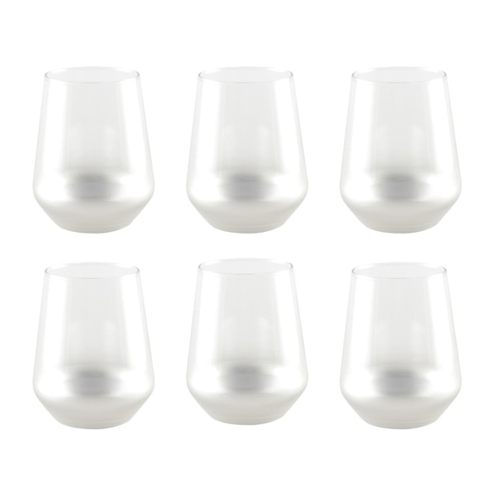 Verres a eau argent glow - lot de 6