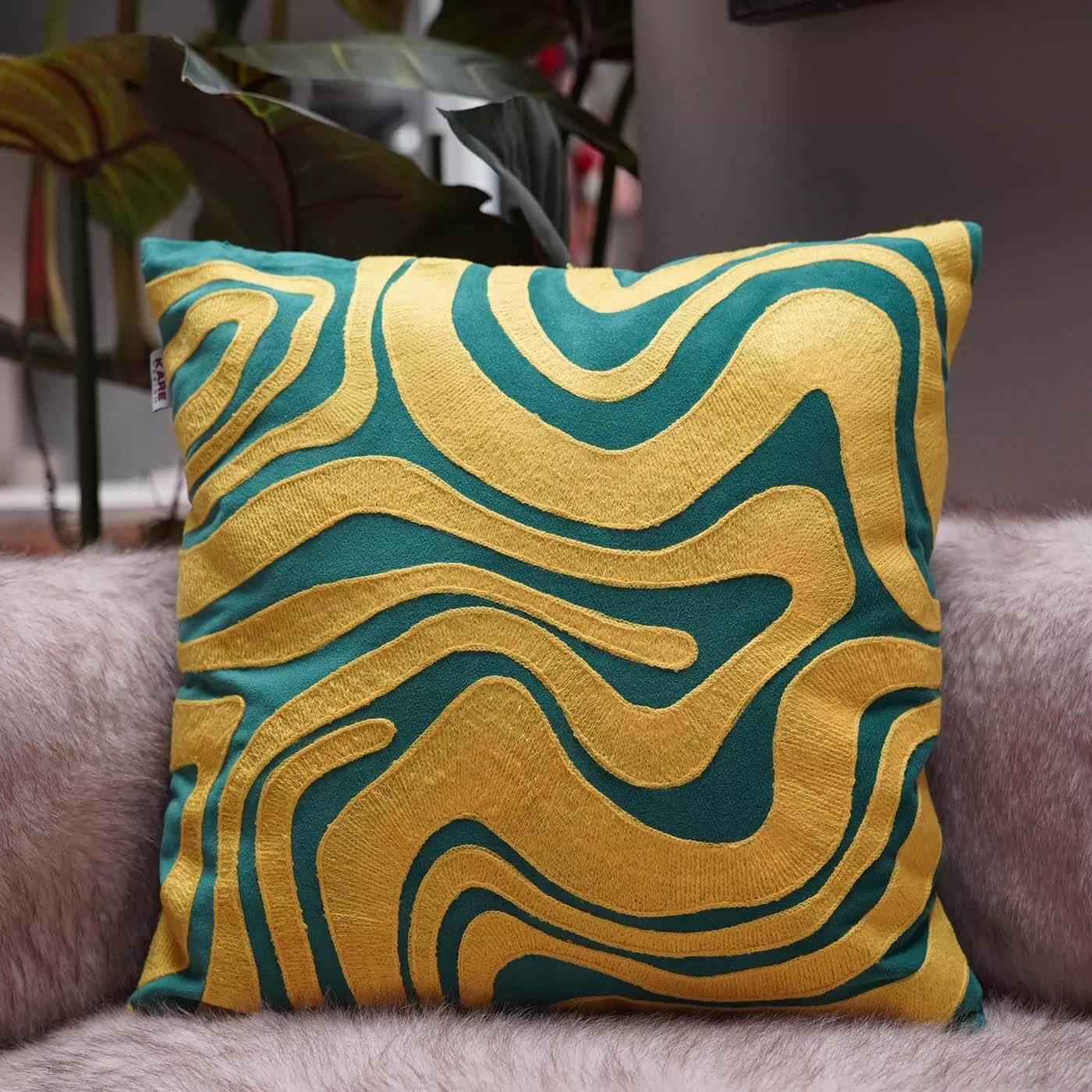 Coussin Electric Feeling jaune Kare Design