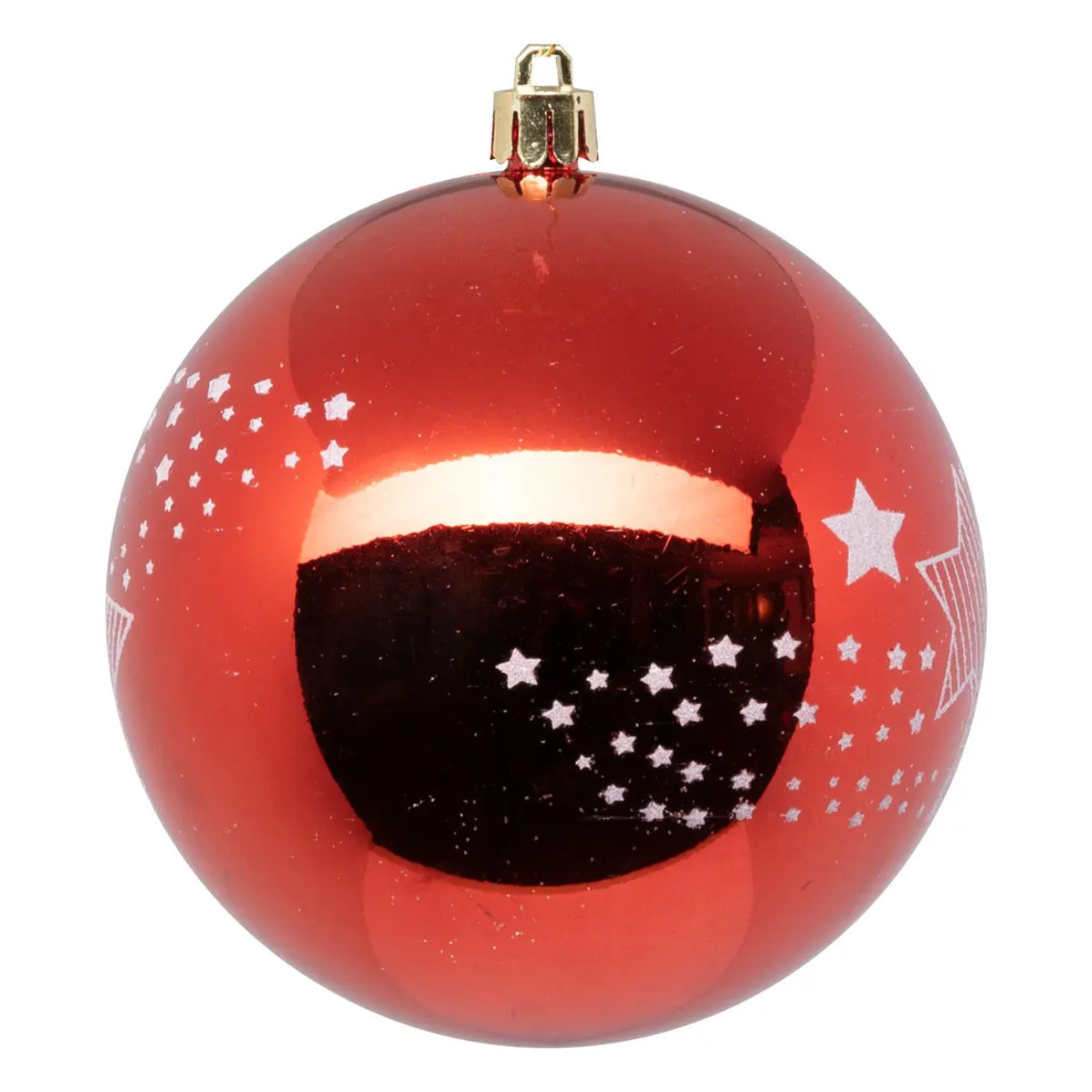 Boule de Noël plastique 100mm x6 rouge et blanc