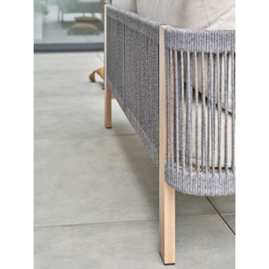 JESPAR - Salon bas de jardin 5 places - Effet bois