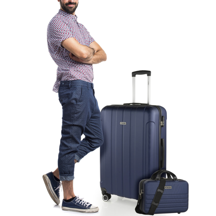 Juego De Maletas Rígidas Abs Itaca Havel Marino