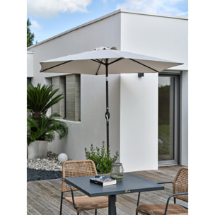 MARBELLA - Parasol à manivelle en aluminium gris anthracite et toile gris