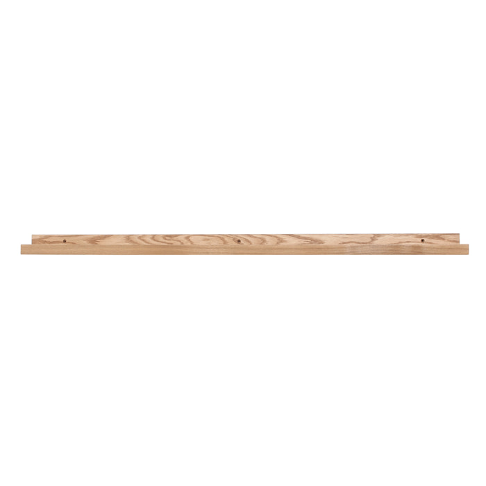 Support mural cadres photos - étagère linéaire en bois clair chêne L120 cm LINEA