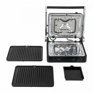 Parrilla eléctrica grill JATA JEGR1450 con placas rayadas extraíbles (29,6 x 21,8 cm) 2000 W