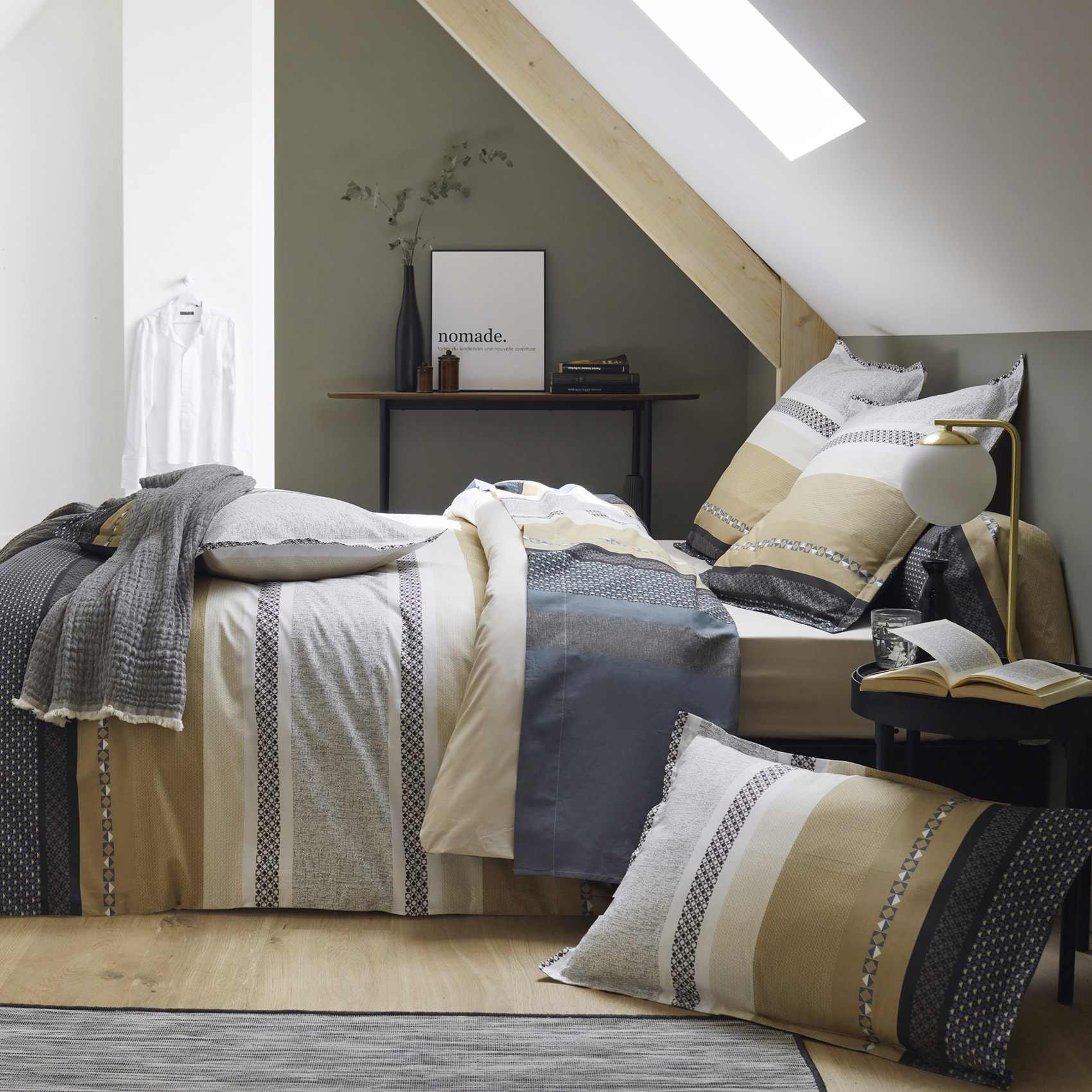 Ensemble drap plat et 2 taies Marlow - Beige