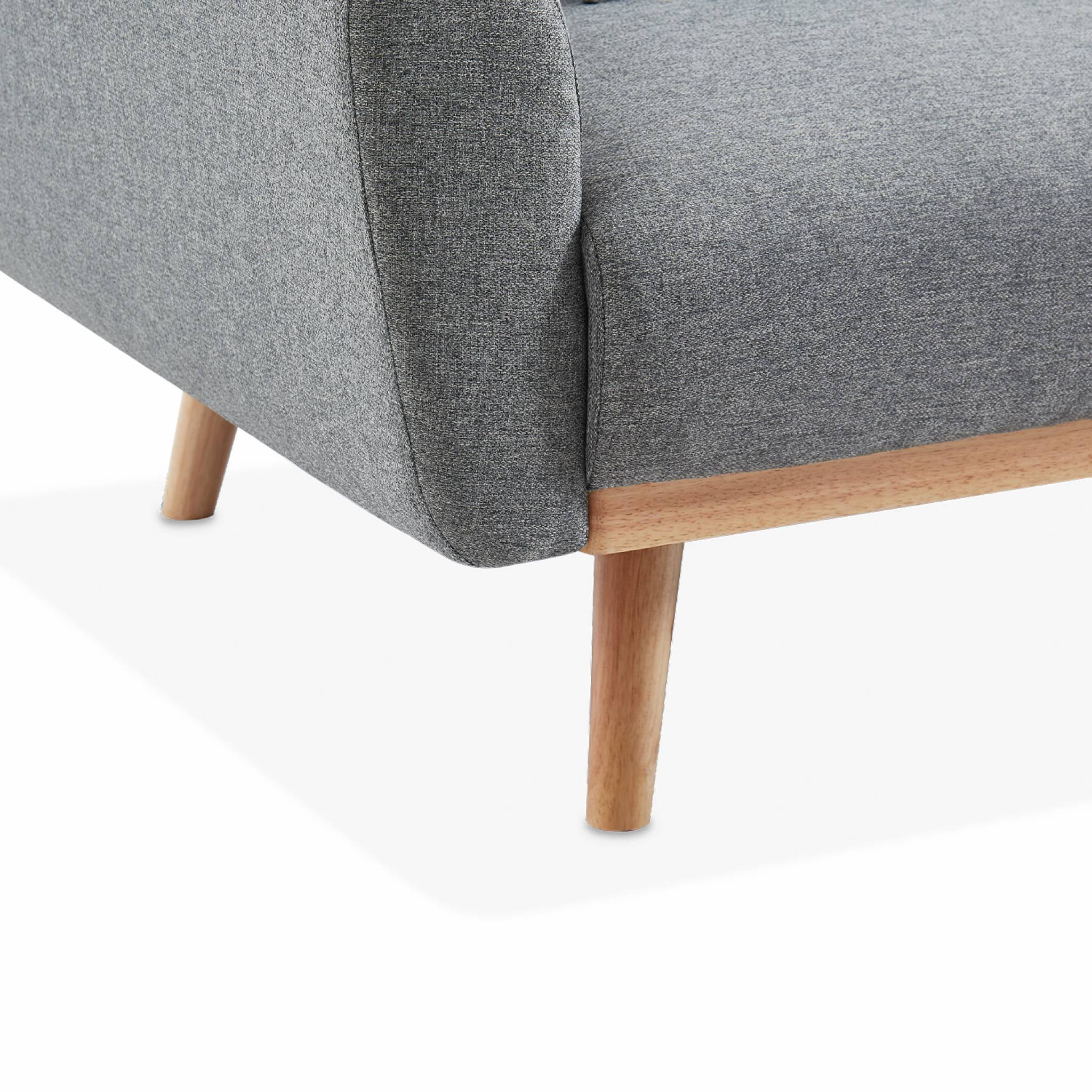 Canapé convertible design en tissu - Oskar - 2 - 3 places scandinave droit avec pieds bois