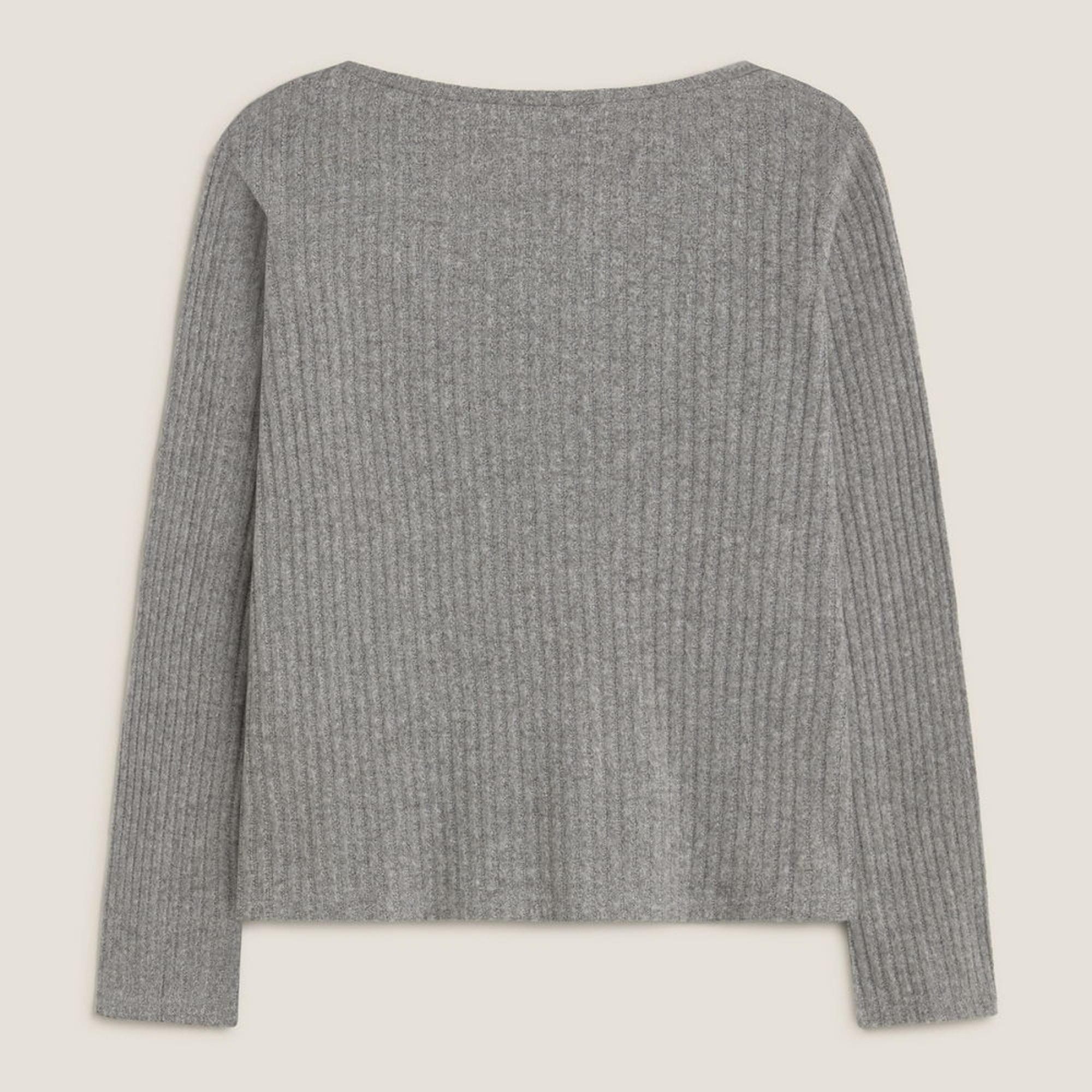 Camiseta punto canalé Sisa color gris Poliéster