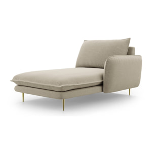 Méridienne droite "Vienna" en tissu structurel beige