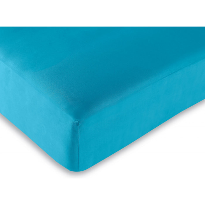 Drap housse 57 fils/cm² - Turquoise