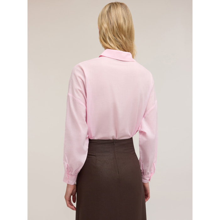 Motivi - Camisa oversize con bolsillos - Rosa