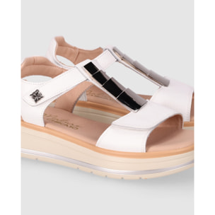 Sandalias de Piel - Blanco - Tacón: 5 cm