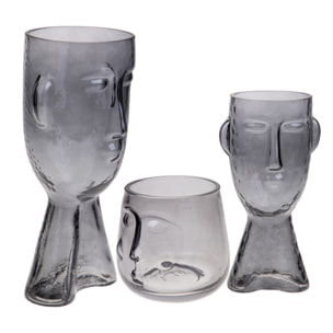 Vaso Testa Diametro 13 H 12,50 Cm - Pezzi 2 - 13X12,5X13cm - Colore: Marrone - Bianchi Dino - Decori Casa E Complementi