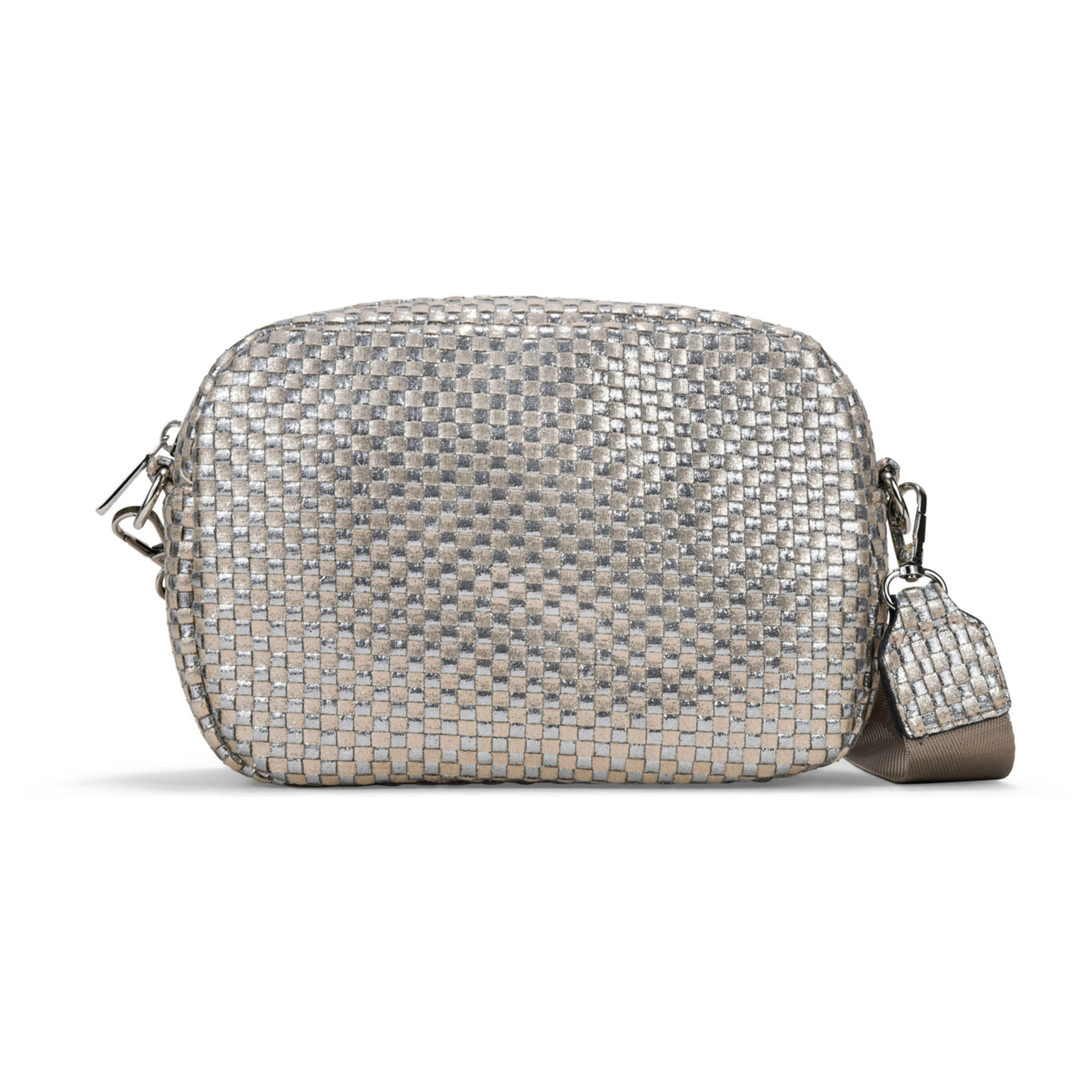 Bolso bandolera plomo con trenzado