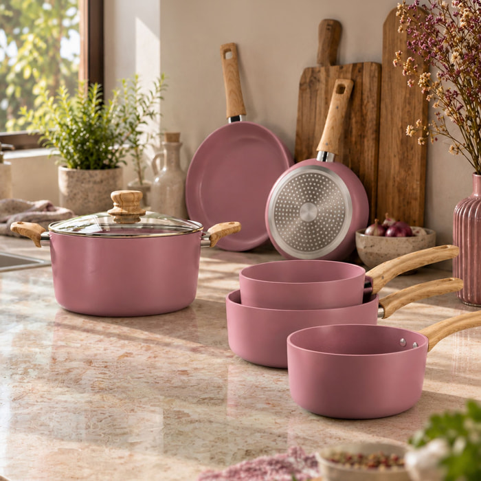 Batterie de cuisine 7 pièces en céramique lilas - tous feux COLORAMA