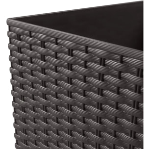 Maceta Rattan effect de 16,3 litros con inserto para plantar en color marrón