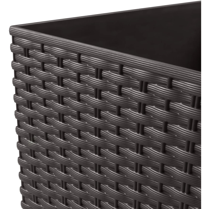 Maceta Rattan effect de 16,3 litros con inserto para plantar en color marrón