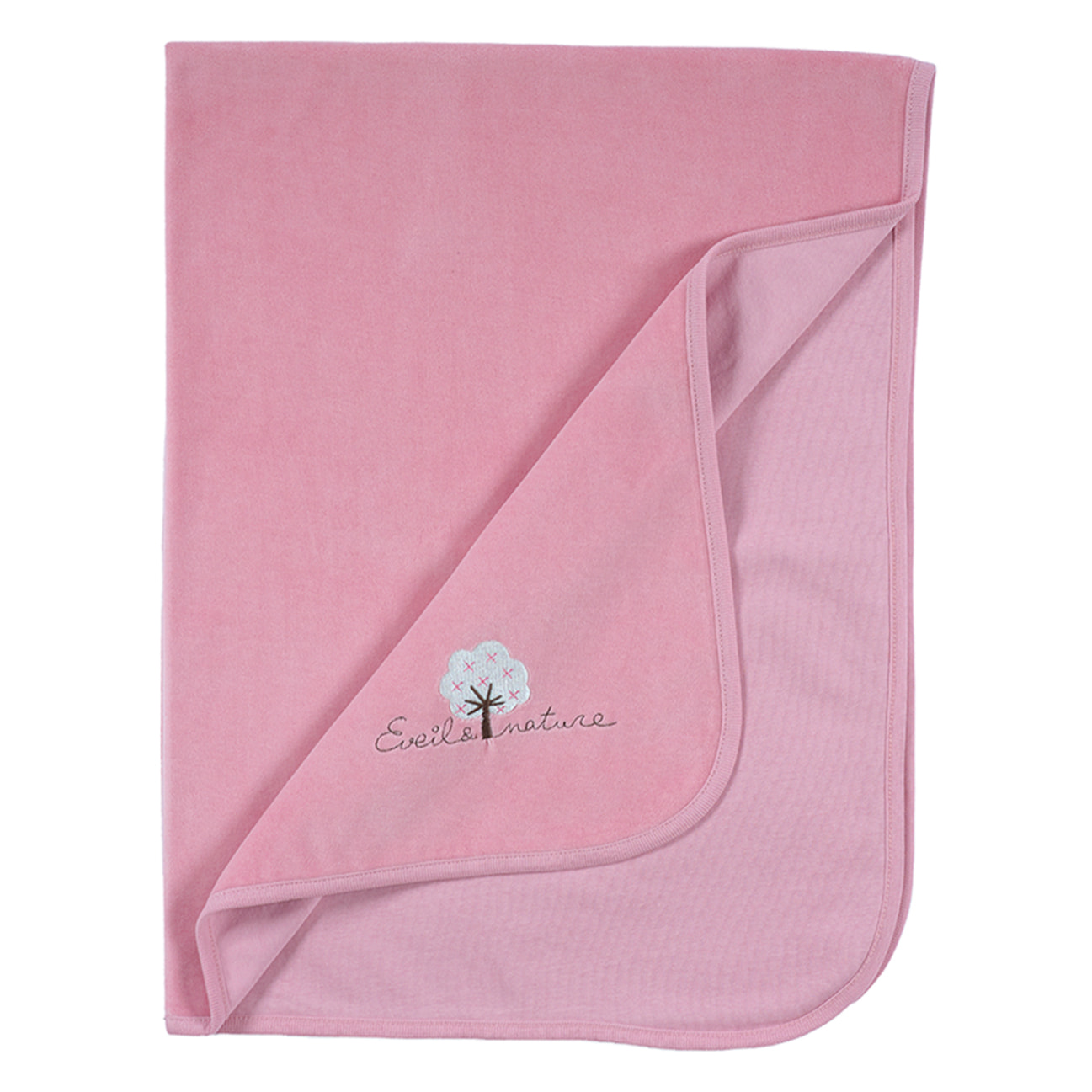 Plaid velours 75X100 cm Coton bio Bois de rose